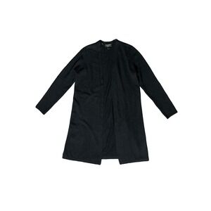 Charter Club Luxury Black 100% Cashmere Open Front Longline Duster Cardigan P/M